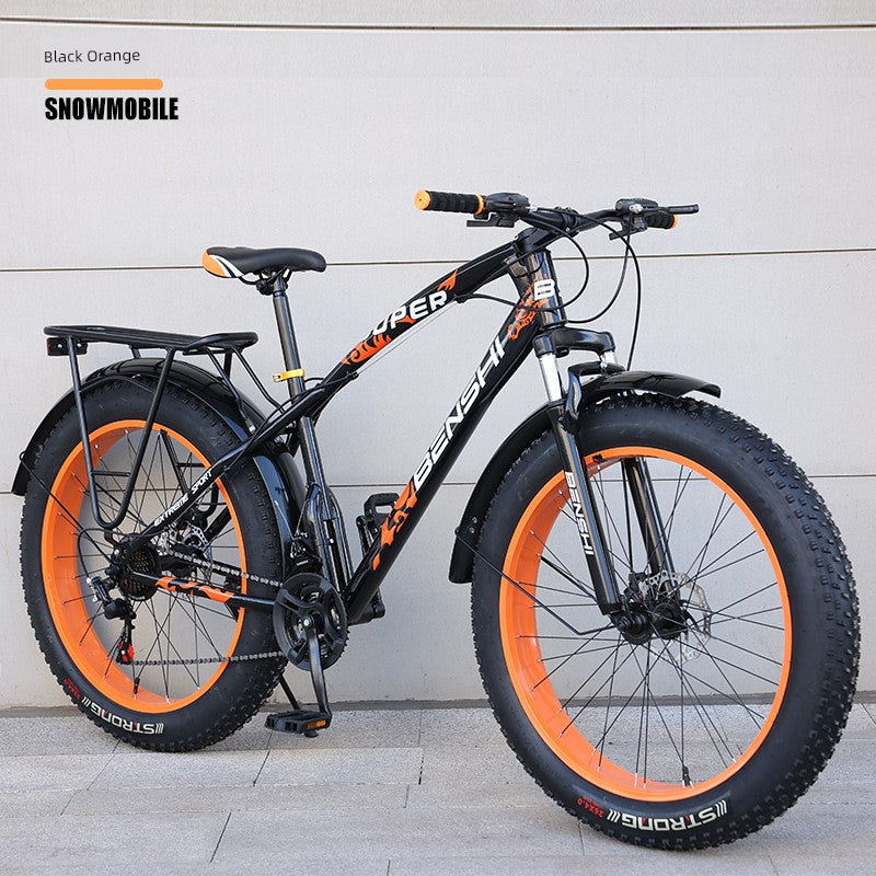 Snowmobile off-Road Mountain Bike Oversized Thick Wide Tire Plus-Size ATV Variable Speed Shock Absorption Adult Bicycles for Men and Women