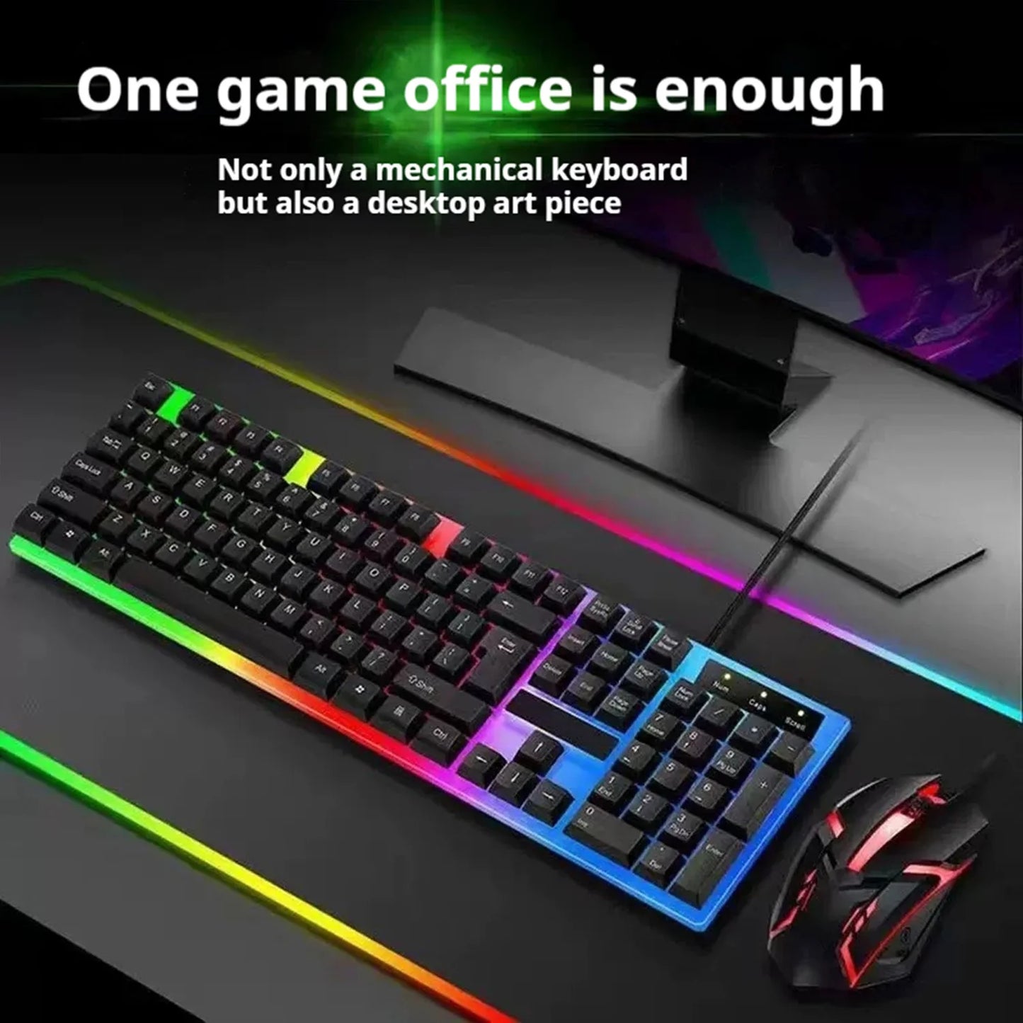 New English Arabic Numerals Wired Keyboard and Mouse Set Ergonomic For Both Gaming And Office Use Gaming Keyboard And Mouse