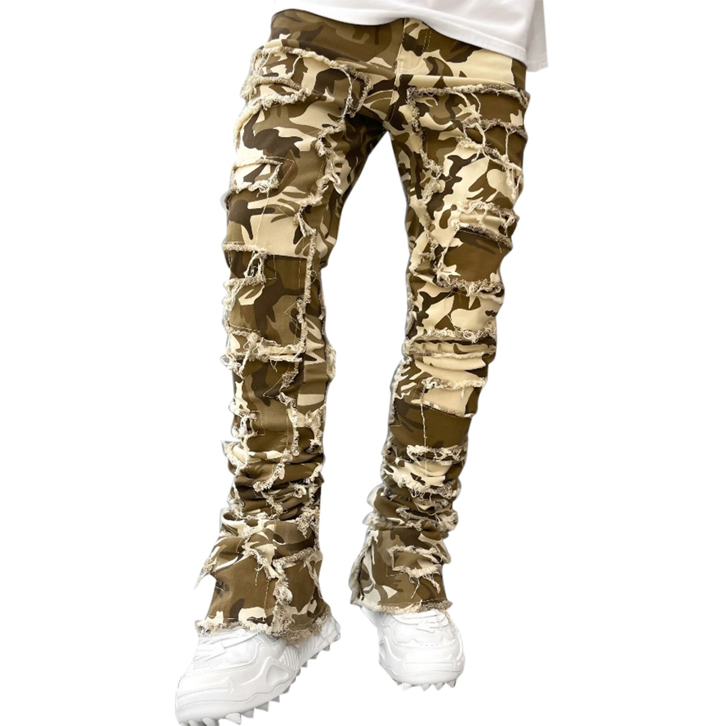 Men Casual Tassels Multi Pocket Cargo Pants