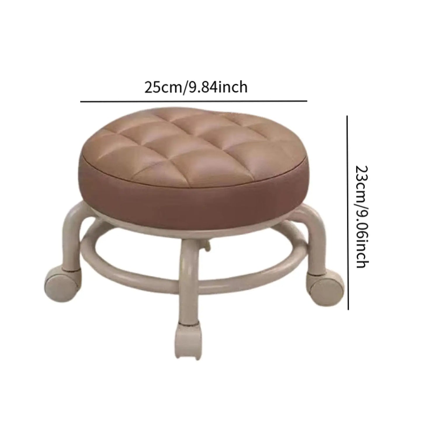 Low Rolling Stool with Wheels Sofa Footstool Universal Swivel Caster Adults Child Foot Rest for Home Office Porch Playroom