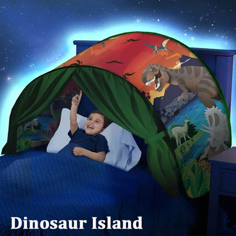 Dream Tent with light show for Kids Bed with Storage Pocket Foldable Kids Tent on Bed Mosquito Net Tent