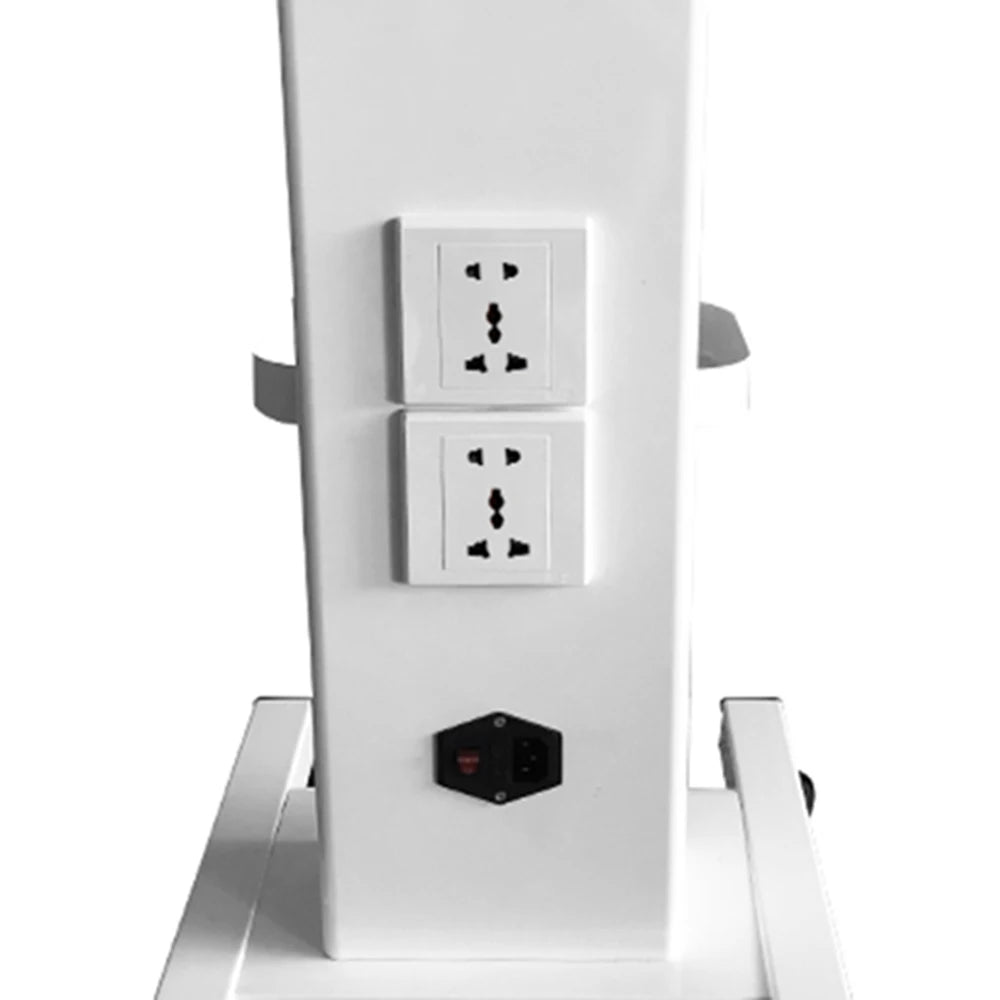 110V White Salon Trolley Beauty Salon Trolley Cart, Beauty Salon Rolling Cart Stand Roller Trolley with Sockets For Beauty Salon