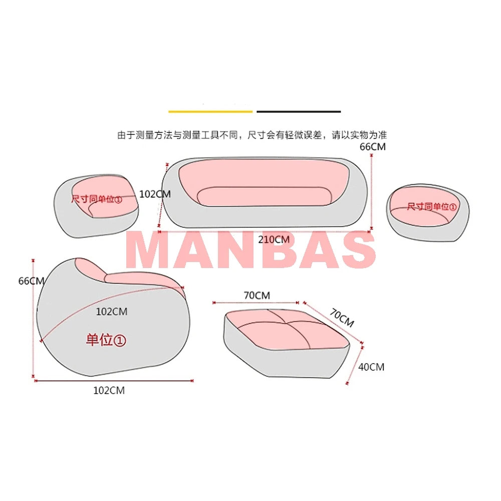 MANBAS Italian Genuine Leather Couch Top Grade Cow Leather Sofas Personality Creativity Living Room Chair Arc Modern Furniture