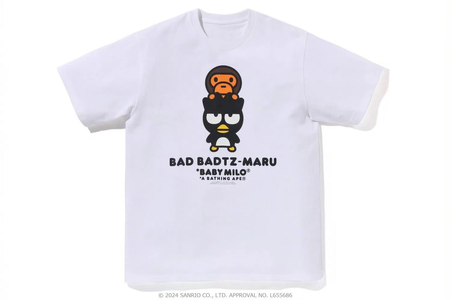HelloKitty Sanlio Classic INS Letter Print Cotton Loose Male and Female Couple Short Sleeve T-shirt Is for Both Men and Women