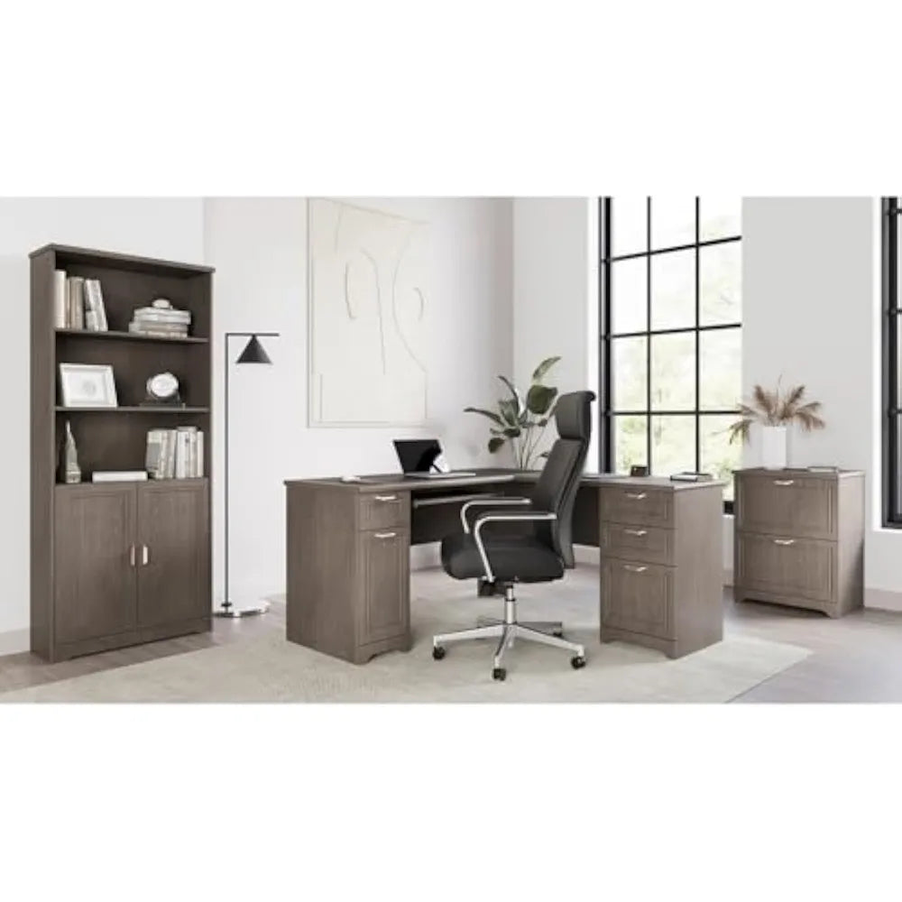 ® Magellan 59"W L-Shape Corner Computer Desk, Gray