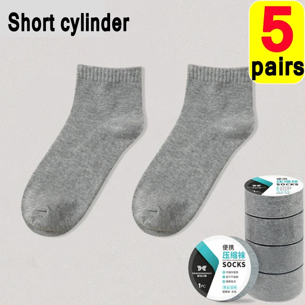 Breathable Disposable Highly Elastic Socks Outdoor Portable Simple Compression Travel Thin Sweat-Absorbing Sports Cotton Socks