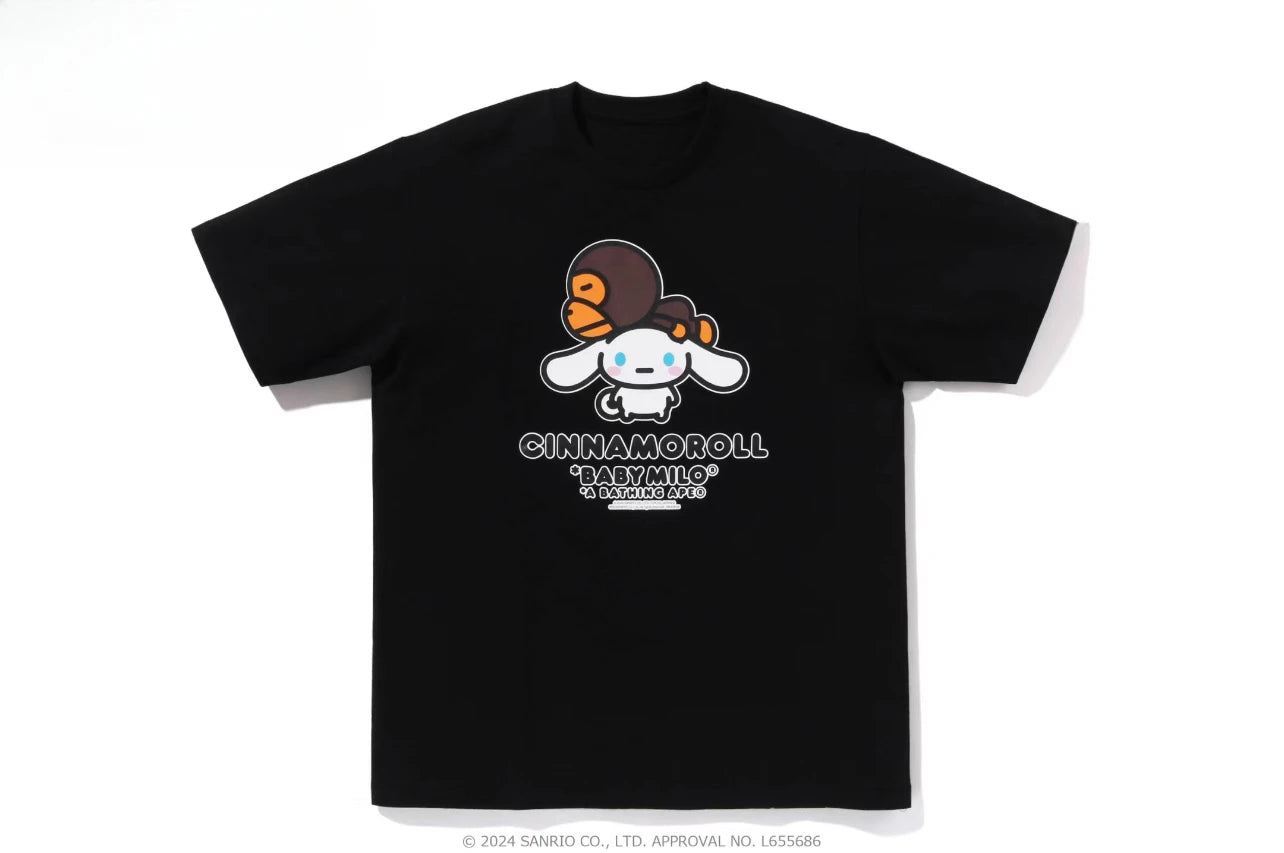 HelloKitty Sanlio Classic INS Letter Print Cotton Loose Male and Female Couple Short Sleeve T-shirt Is for Both Men and Women