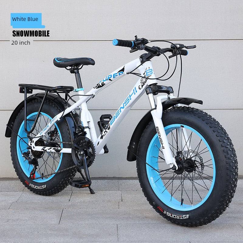 Snowmobile off-Road Mountain Bike Oversized Thick Wide Tire Plus-Size ATV Variable Speed Shock Absorption Adult Bicycles for Men and Women