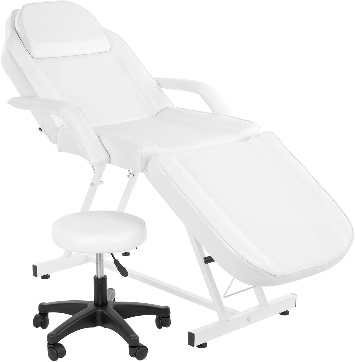 Massage Salon Tattoo Chair Esthetician Bed with Hydraulic Stool, Multi-Purpose Facial Bed Table, Adjustable Beauty Barbe