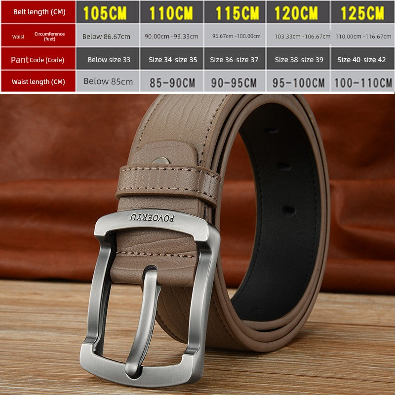 White Korean Style Trendy Casual Men's Leather Belt for Young People