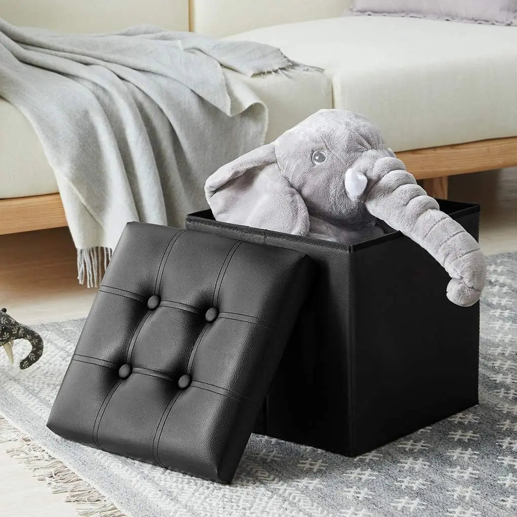 15/30/43 Inch Storage Stool Ottoman,Shoe Bench with Cushioned Seat, Bedside Cabinet & Footrest for Living Room/Bedroom/Office