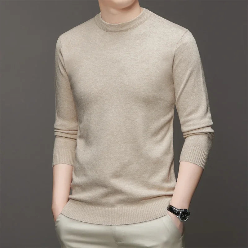 7 Colour Men's Round Neck Long Sleeved Solid Color Sweater