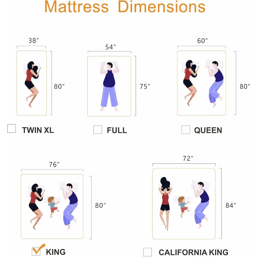 14 Inch King Gel Memory Foam Mattress - Back Pain Relief & Pressure Relief, Green Tea Infused, CertiPUR-US Certified, Bed in a