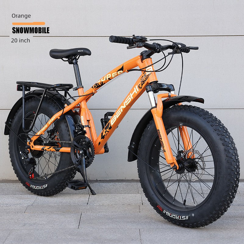 Snowmobile off-Road Mountain Bike Oversized Thick Wide Tire Plus-Size ATV Variable Speed Shock Absorption Adult Bicycles for Men and Women