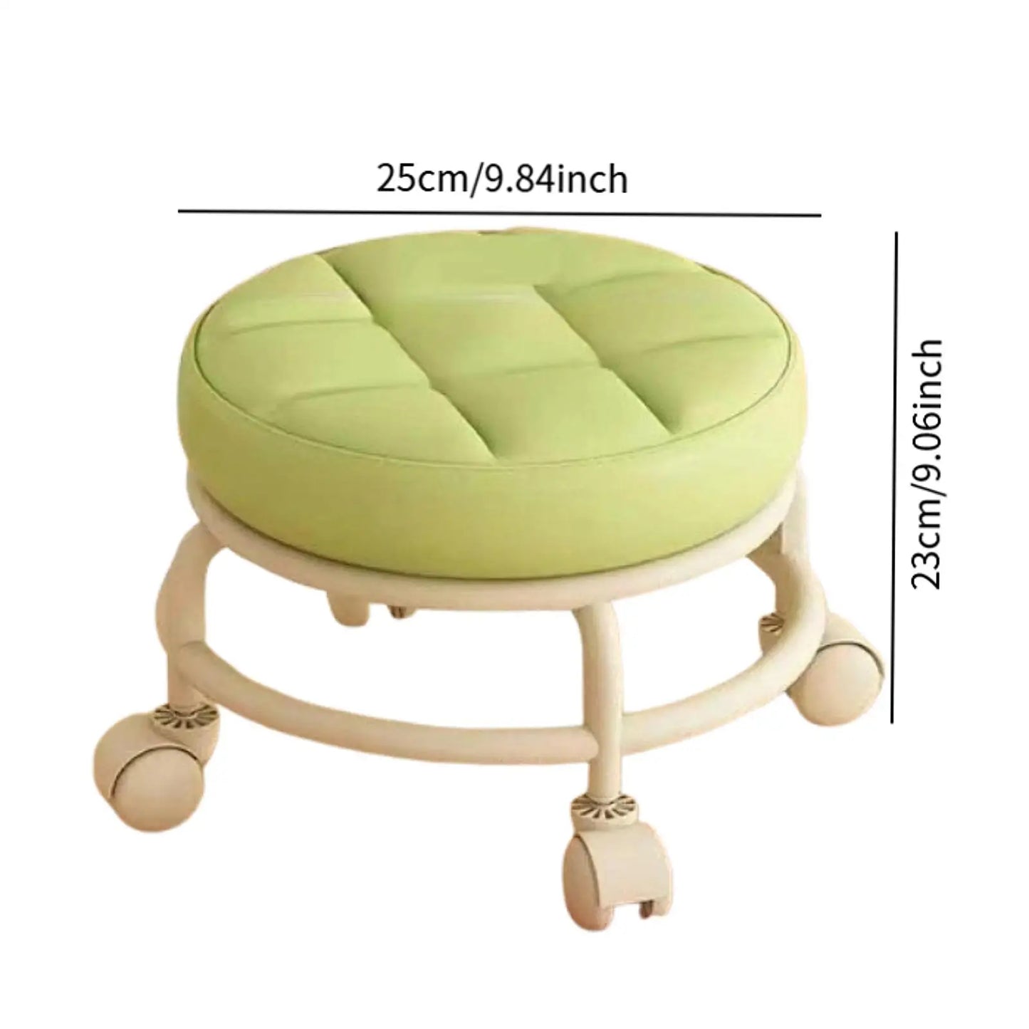 Low Rolling Stool with Wheels Sofa Footstool Universal Swivel Caster Adults Child Foot Rest for Home Office Porch Playroom