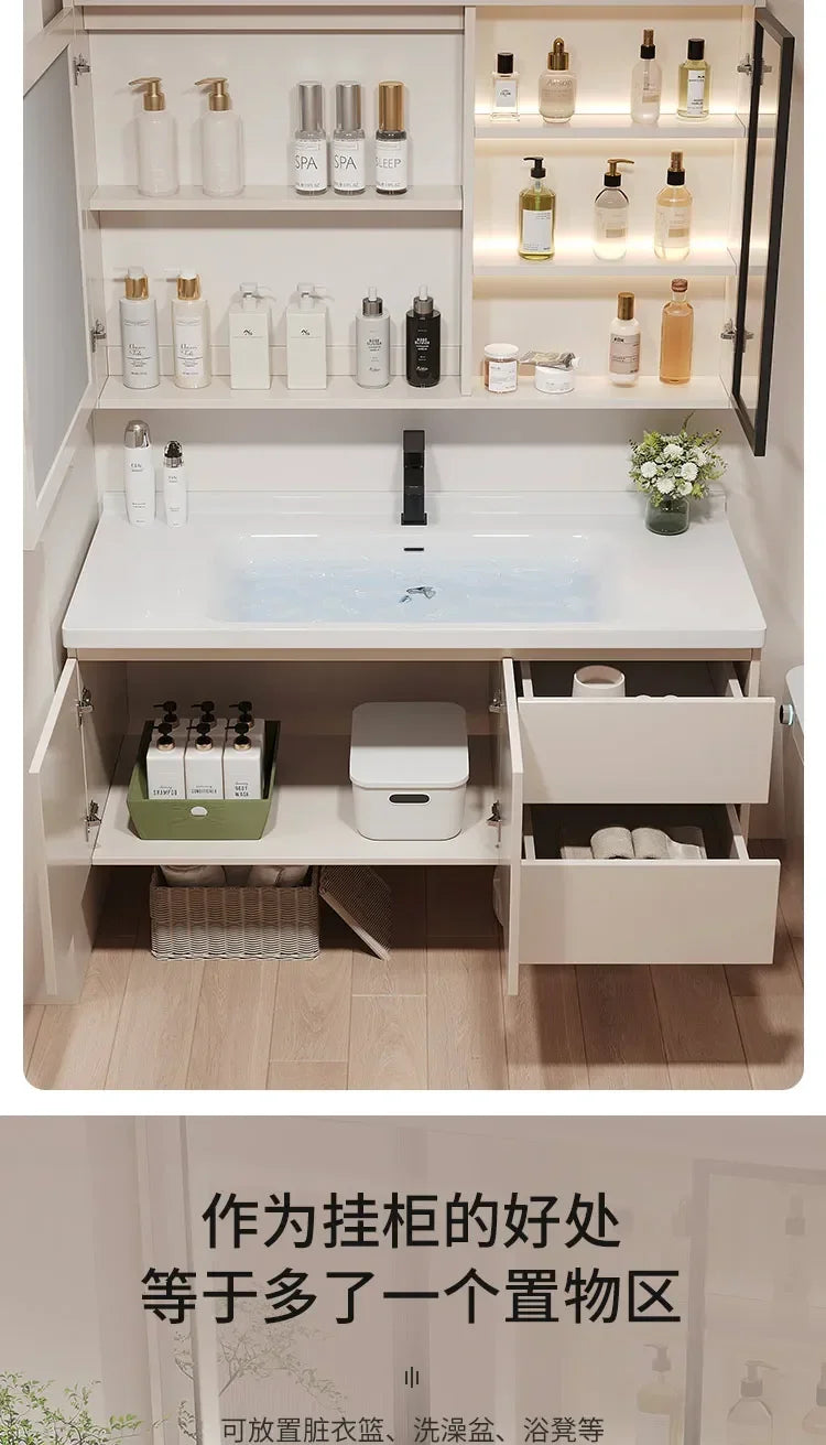 Show Service Bathroom Cabinet Jewelry Mirror Sink Makeup Washbasin Shelves Space Saving Ergonomic Vestidores Backyard Furniture