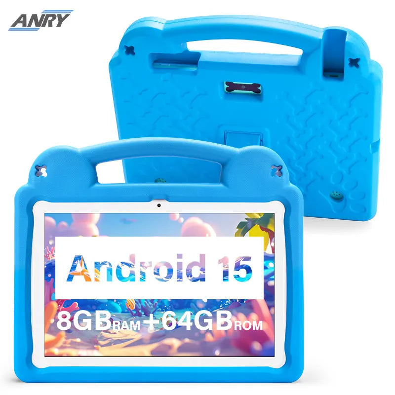 ANRY 2025 Kids Tablet Android 15 10.1 Inch A523 2.0GHZ 8GB(4+4 Expand) RAM 64GB ROM Octa-Core 5000Mah Tablets Children's Gifts