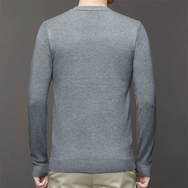 7 Colour Men's Round Neck Long Sleeved Solid Color Sweater