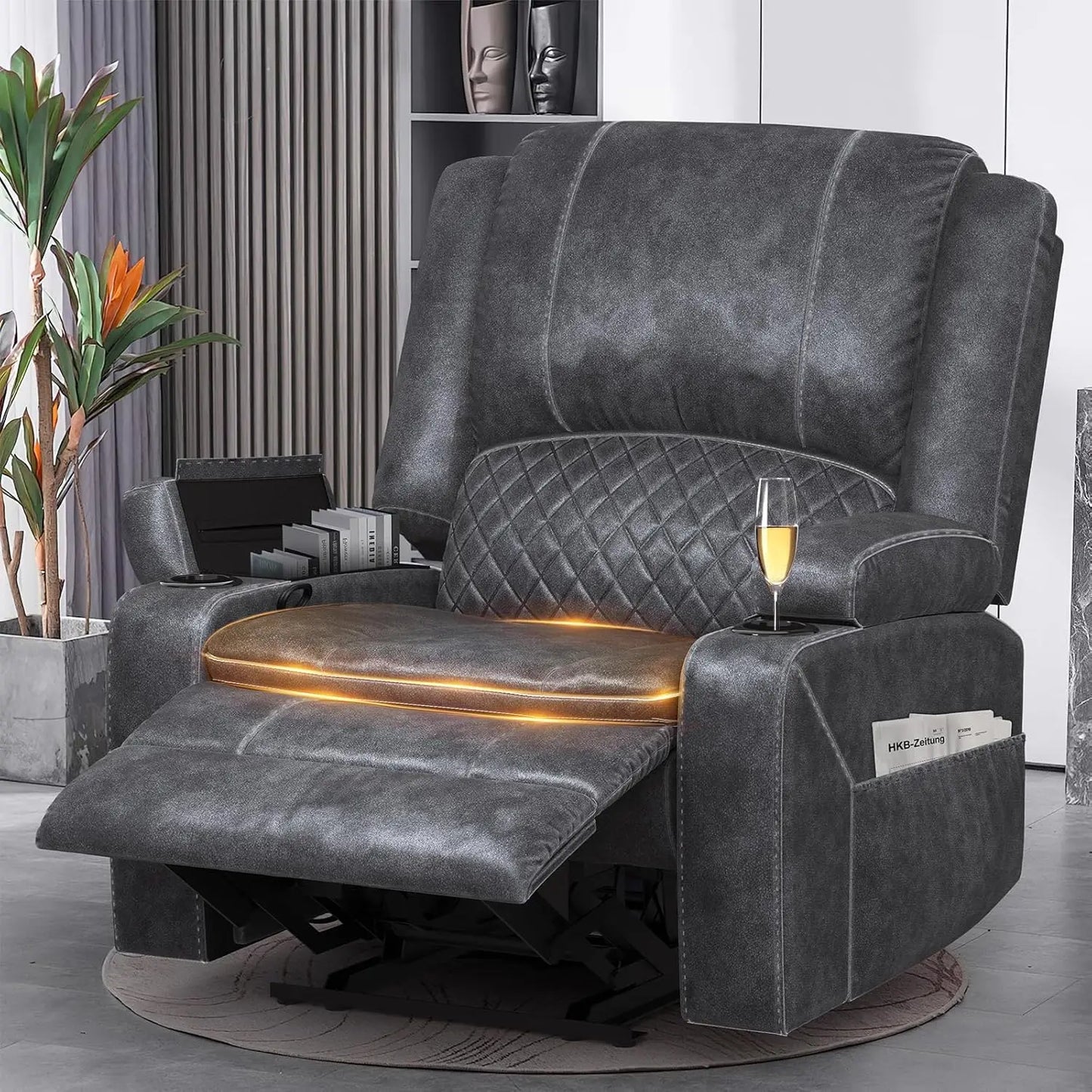 Loveseat Recliner Sofa, Manual Reclining Loveseat with Removable Armrest, Dutch Velvet Recliner Loveseat for Adults with 2-Tier