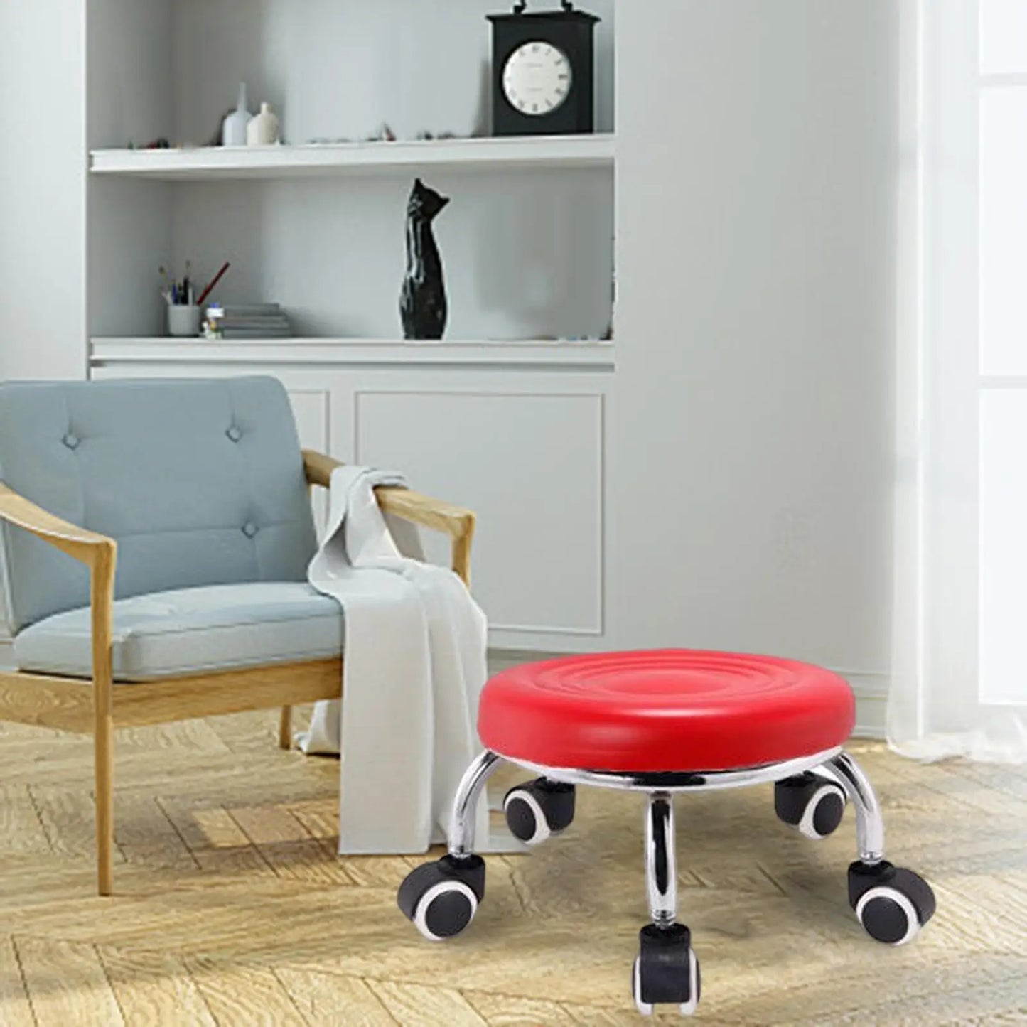 Small Rolling Salon Stool Movable Lazy Housework Stools Furniture Gift Beauty Stool Low Stool for Barber shop Fitness sport