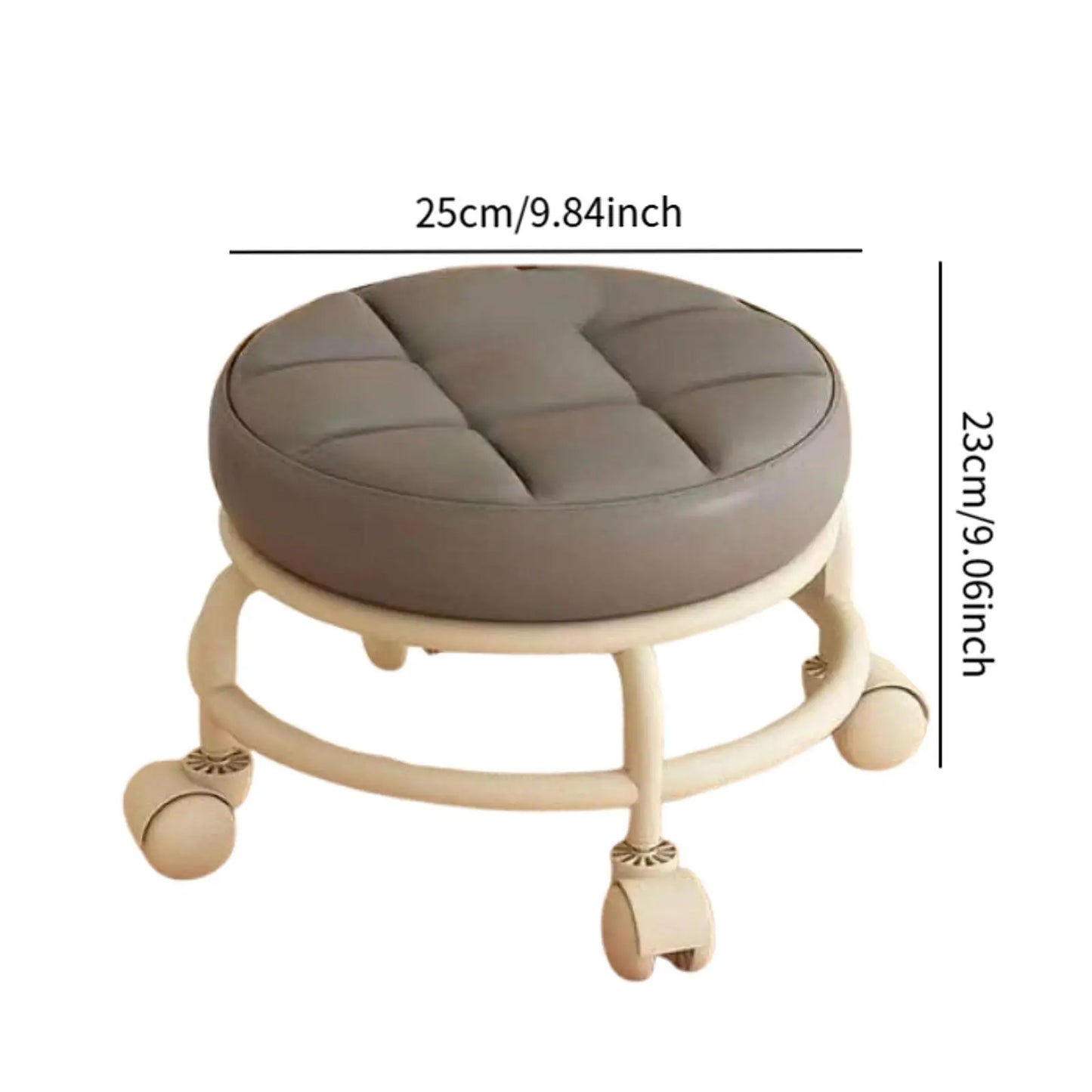 Low Rolling Stool with Wheels Sofa Footstool Universal Swivel Caster Adults Child Foot Rest for Home Office Porch Playroom