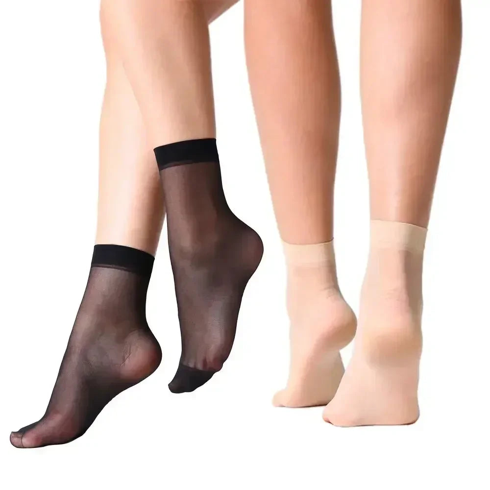 10/20pairs Skin Color Ultrathin Women Socks Summer Transparent Crystal Silk Socks Sexy Elastic Short Socks Ankle Invisible Sock