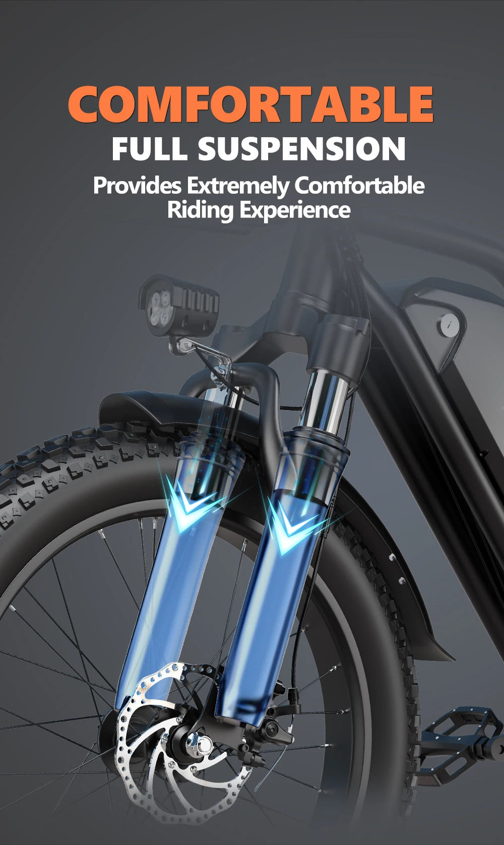 Electric Bike for Adults,20'' 1500W Peak Ebike, Up to 50 Miles 32MPH Electric Mountain Bike with 48V 20AH Removable Battery