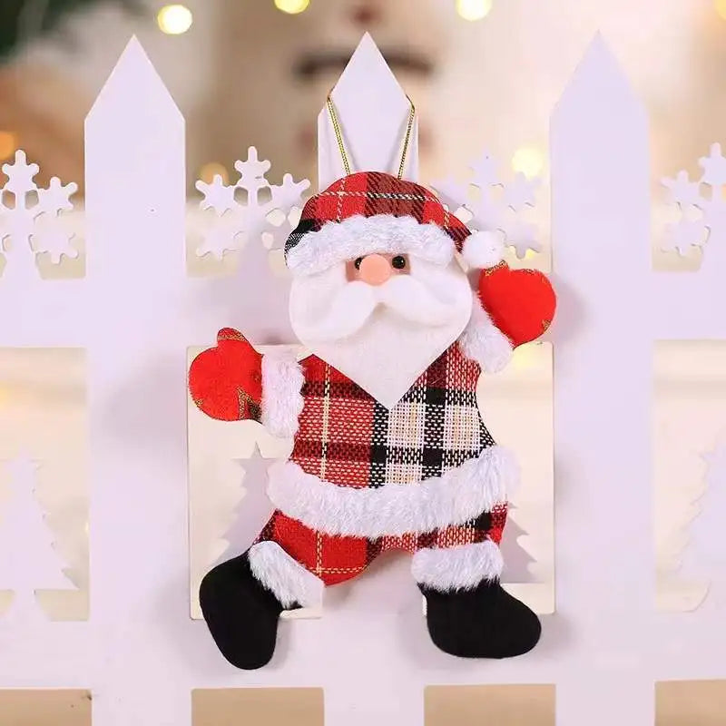 Cloth Art Santa Snowman Elk Dog Bear Doll Decor New Year 2025 For XMAS Tree Ornaments Christmas Pendant Children's Gifts