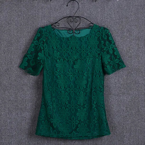 women tops Lace Shirt Blusas Femininas Blouses & Shirts New Fashion Short sleeve Women Blouse plus size Women Clothing 5XL