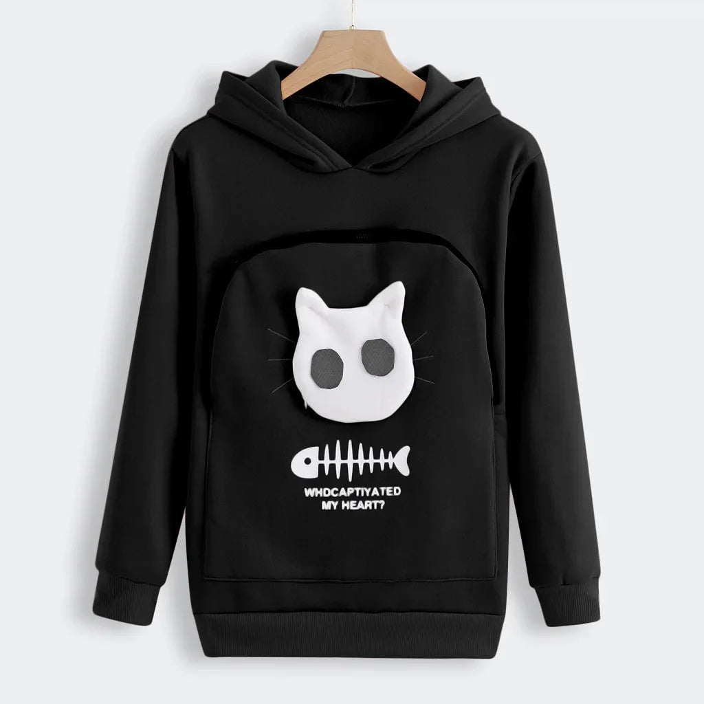3XL Cat Lovers Hooded Sweatshirt Kangaroo Dog Pet Paw Dropshipping Pullovers Cuddle Pouch Fish Pocket Hoodie Tops