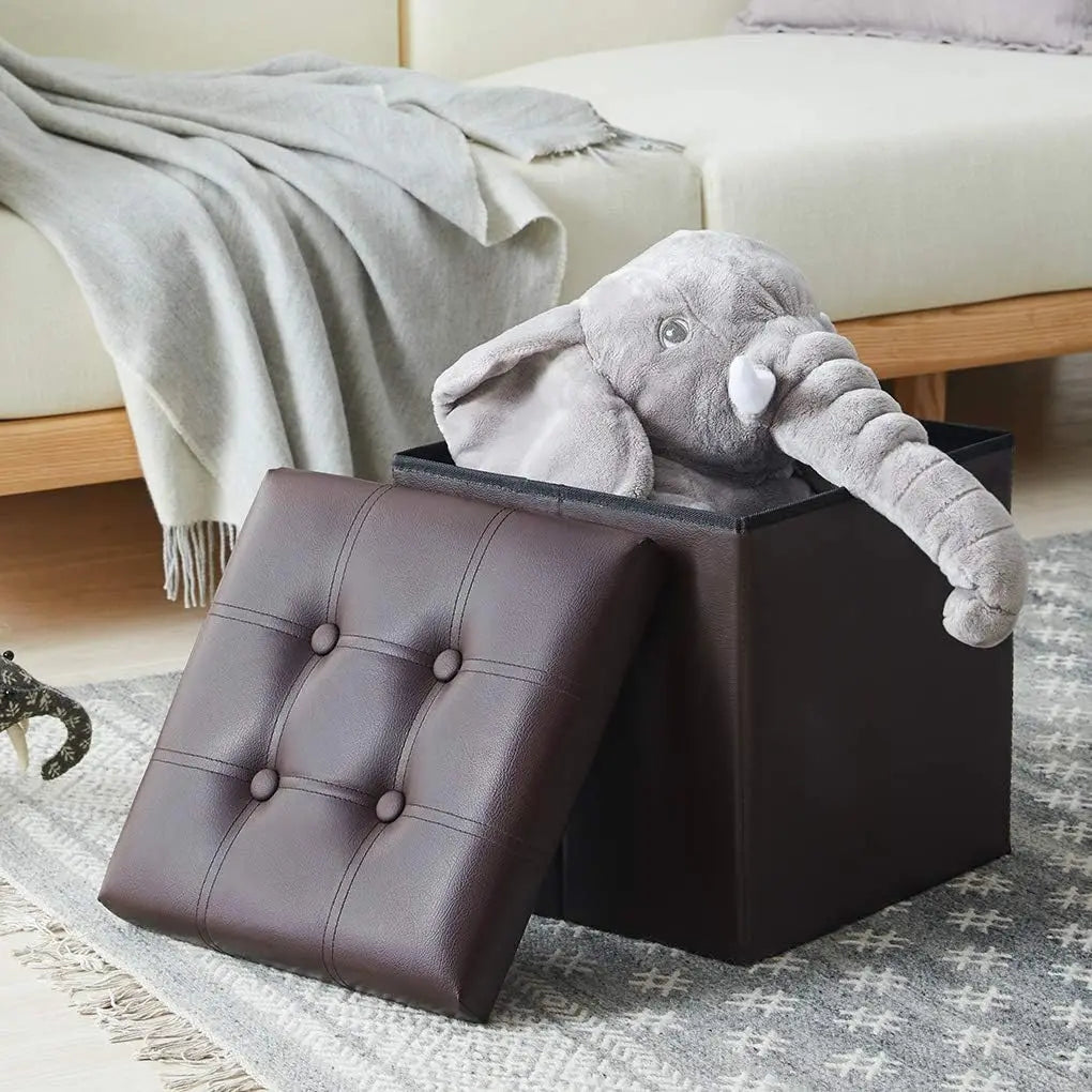 15/30/43 Inch Storage Stool Ottoman,Shoe Bench with Cushioned Seat, Bedside Cabinet & Footrest for Living Room/Bedroom/Office