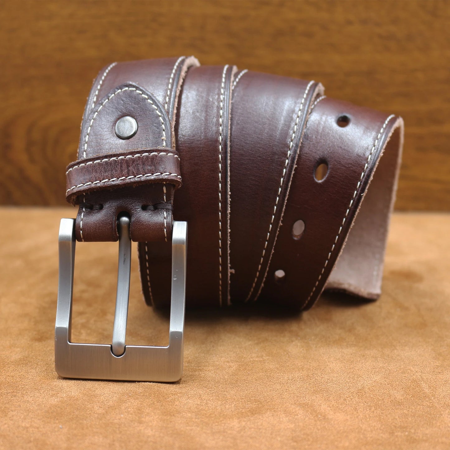 Natural cowhide belt for men's hard metal buckle soft original cowhide mens leather belt unique texture real leather jeans belt
