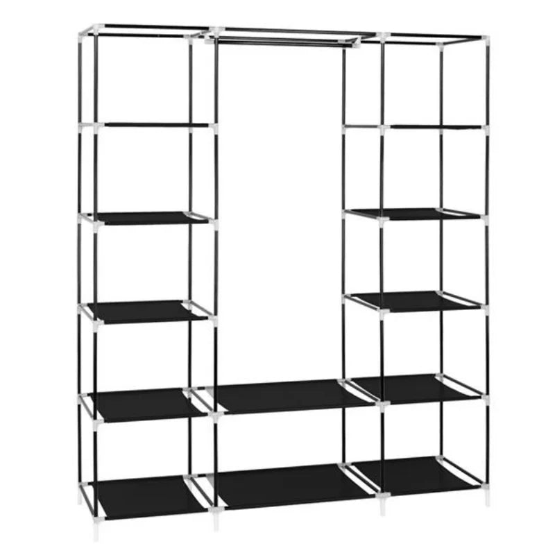 Bedroom Wardrobe Non-Woven Fabrics Portable Folding Dust-proof Closet Waterproof Storage Cabinet Home Furniture With Rack