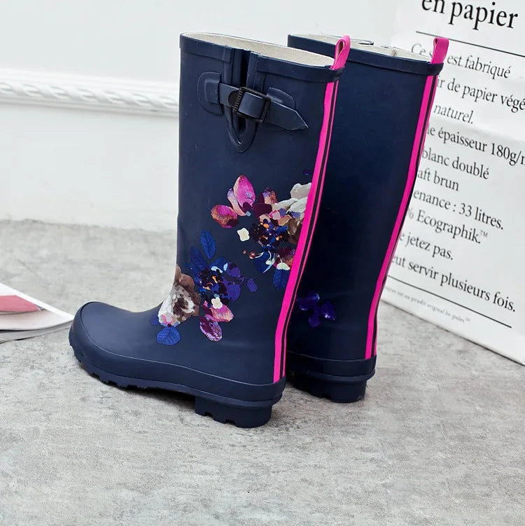Fashionable Women's High Tube Rain Boots,