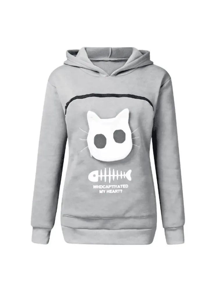 3XL Cat Lovers Hooded Sweatshirt Kangaroo Dog Pet Paw Dropshipping Pullovers Cuddle Pouch Fish Pocket Hoodie Tops