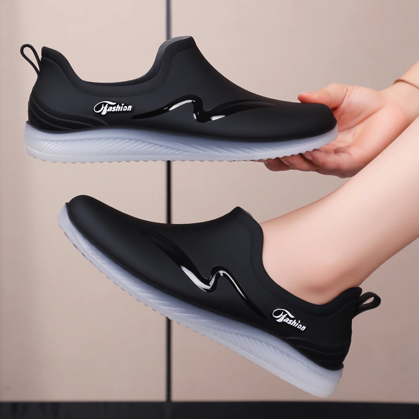 Low-top Rain Shoes, Women's Summer, Flat-soled Wear-resistant, Light Rain boots