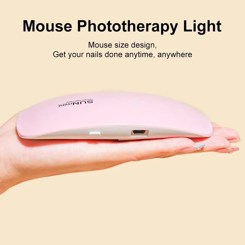 6W Mini Nail Dryer Machine Portable 6 LED UV Manicure Lamp Home With USB Cable