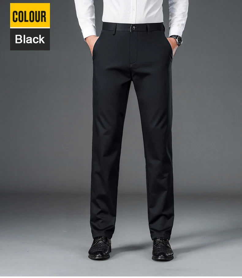 Men's straight leg office black deep blue pants