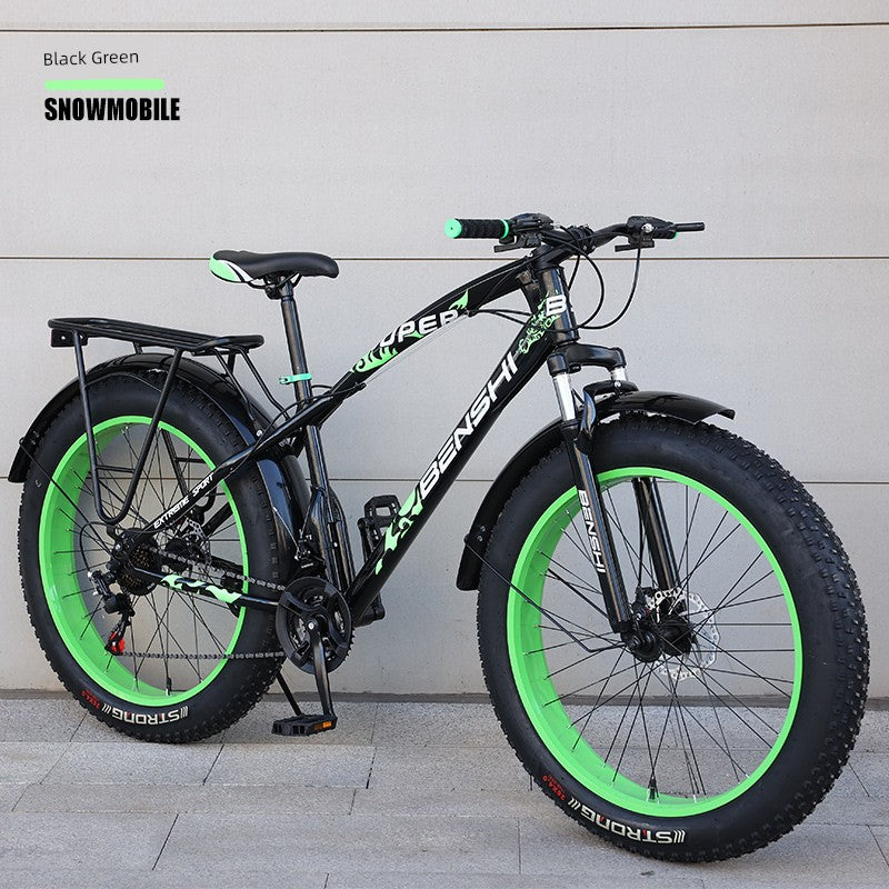 Snowmobile off-Road Mountain Bike Oversized Thick Wide Tire Plus-Size ATV Variable Speed Shock Absorption Adult Bicycles for Men and Women