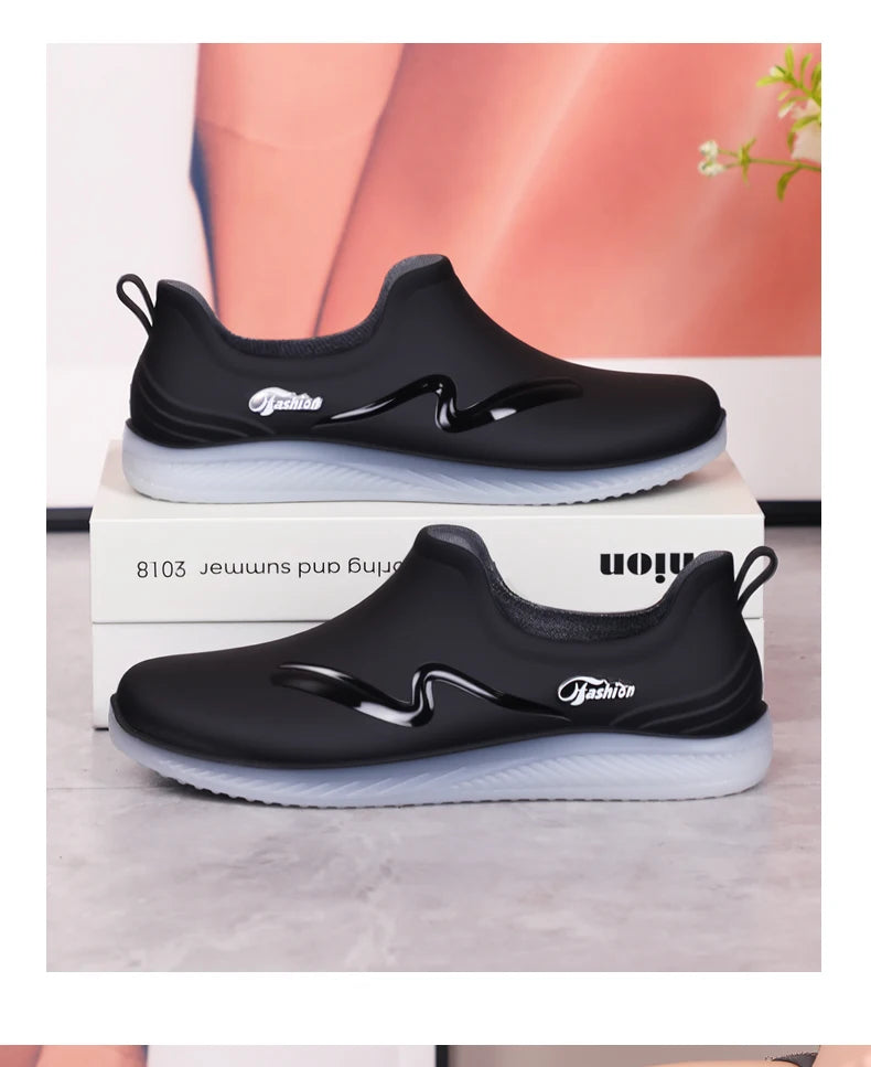 Low-top Rain Shoes, Women's Summer, Flat-soled Wear-resistant, Light Rain boots