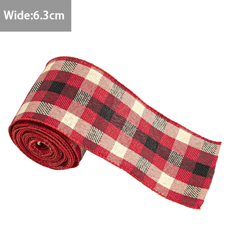 2m Christmas Ribbon XMAS House Elk Lattice DIY Gift Wrapping Festive