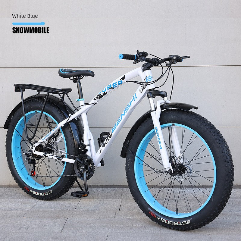 Snowmobile off-Road Mountain Bike Oversized Thick Wide Tire Plus-Size ATV Variable Speed Shock Absorption Adult Bicycles for Men and Women