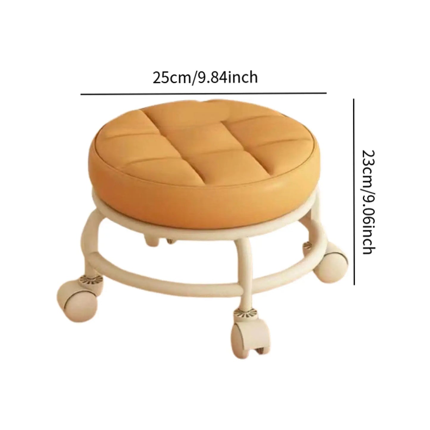 Low Rolling Stool with Wheels Sofa Footstool Universal Swivel Caster Adults Child Foot Rest for Home Office Porch Playroom