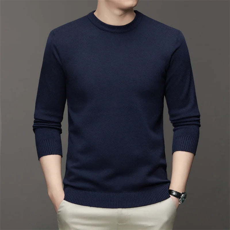 7 Colour Men's Round Neck Long Sleeved Solid Color Sweater