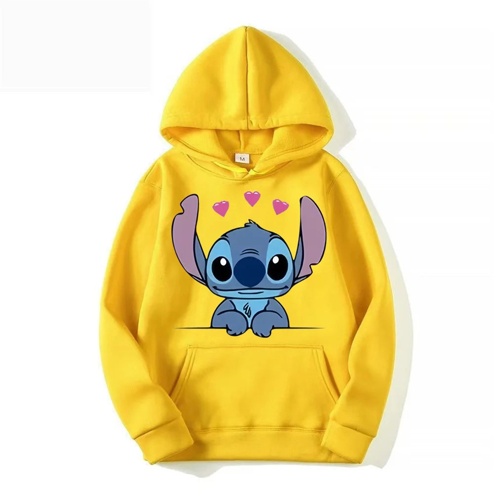 Halloween Costumes Women Warm Winter Jacket Women Disney Lilo & Stitch Pattern Sweatshirt Harajuku Style Women Oversized Hoodie