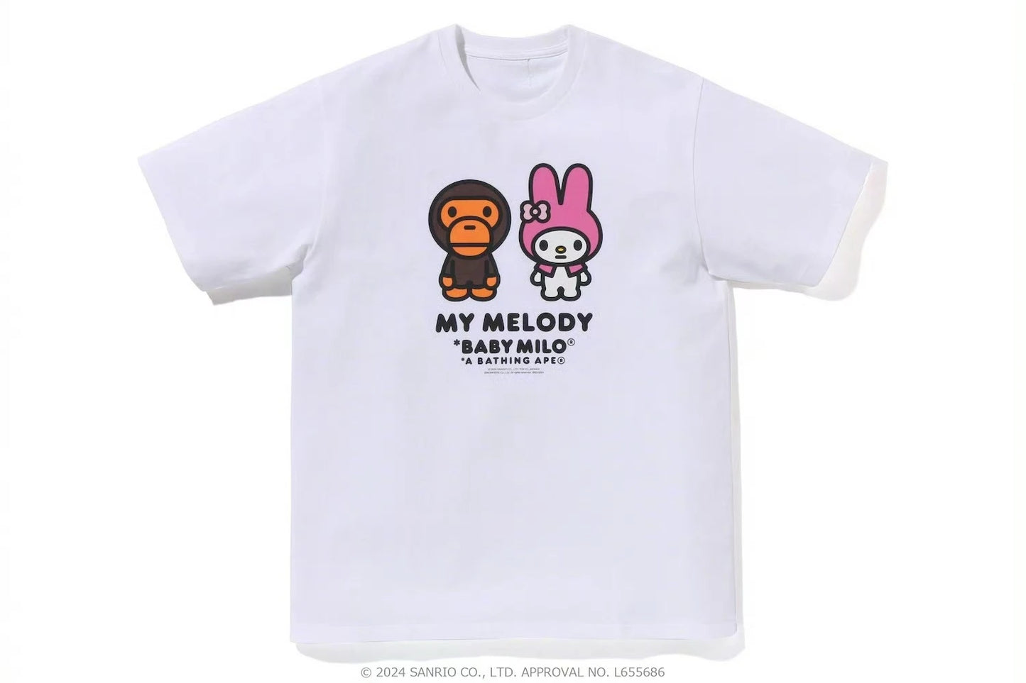 HelloKitty Sanlio Classic INS Letter Print Cotton Loose Male and Female Couple Short Sleeve T-shirt Is for Both Men and Women
