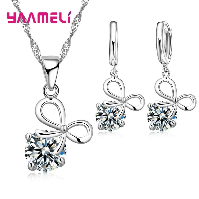 34 Designs Big Promotion 925 Sterling Silver Jewelry Set for Woman Girl Pearl Rhinestone Zircon Pendant Necklace Earrings Chain