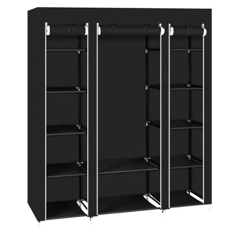 Bedroom Wardrobe Non-Woven Fabrics Portable Folding Dust-proof Closet Waterproof Storage Cabinet Home Furniture With Rack