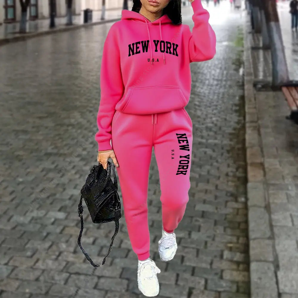 NEW YORK Women's Tracksuit Autumn Winter Hoodie