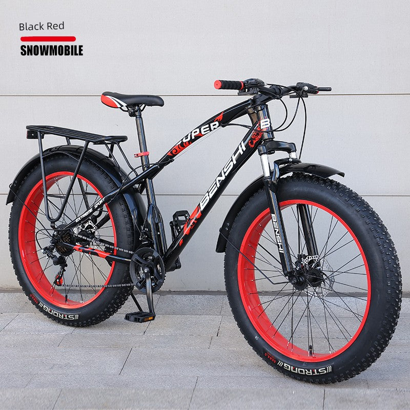 Snowmobile off-Road Mountain Bike Oversized Thick Wide Tire Plus-Size ATV Variable Speed Shock Absorption Adult Bicycles for Men and Women